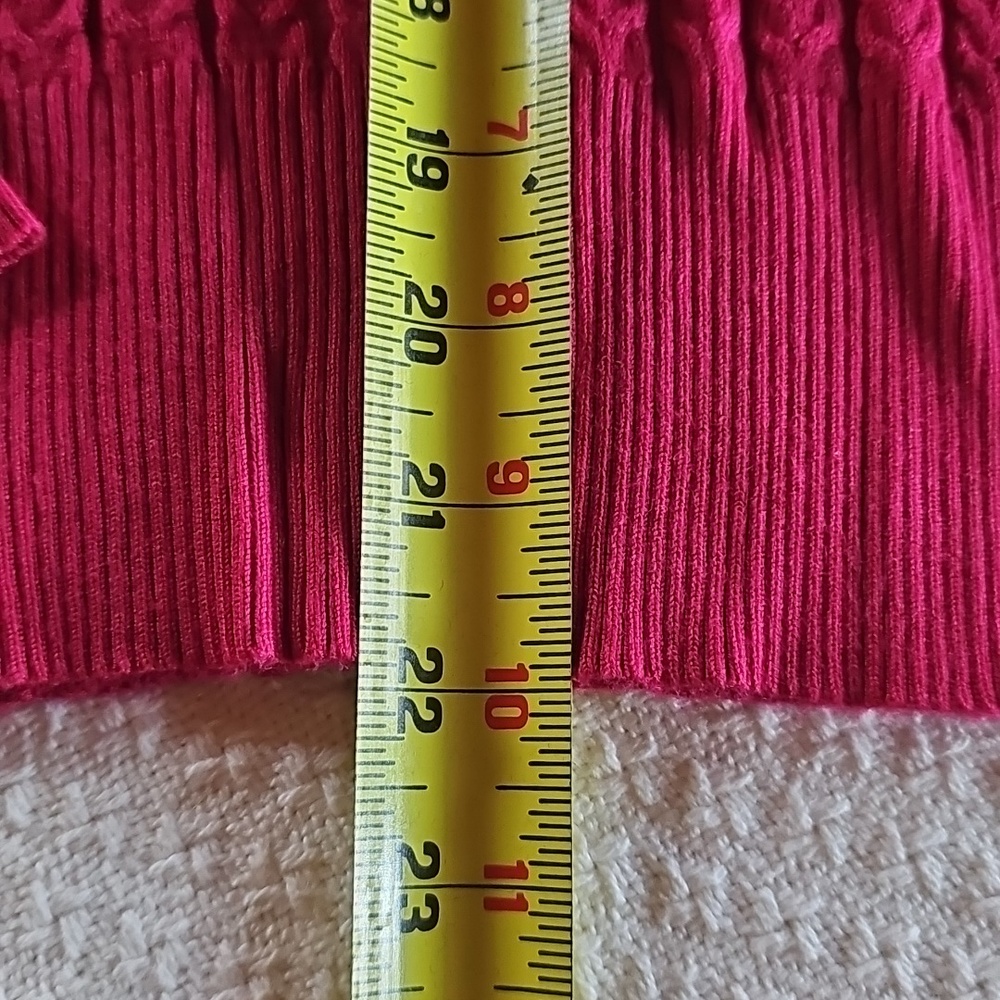 VENUS Cable Knit Split-Neck Sweater - Raspberry Red - Picture 6 of 6